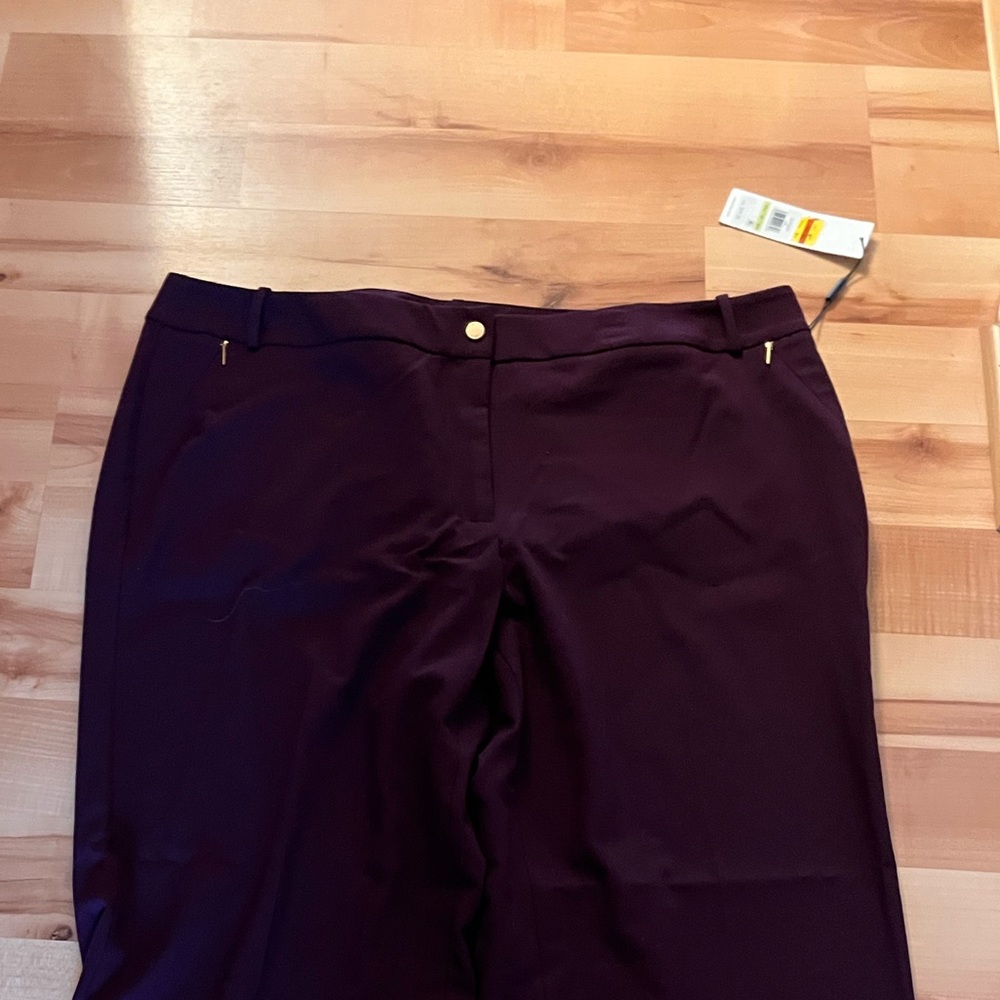 Calvin Klein Womens Burgundy Pants D17&18